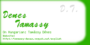 denes tamassy business card