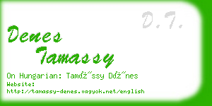 denes tamassy business card